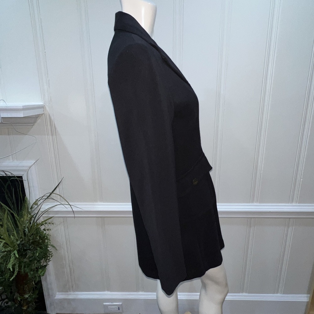 CAbi Black Long Button Coat #190 Womens Size 6 - Picture 2 of 8